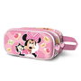 Karactermania - Coffret scolaire à double compartiment Minnie Mouse 3D avec fermeture à glissière - 22 x 8 x 9.5 cm