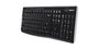 Logitech K270 Clavier sans fil avec récepteur Unifying, connectivité 2.4 GHz (portée 10 m), pavé numérique, 8 touches de raccourci, design résistant aux éclaboussures