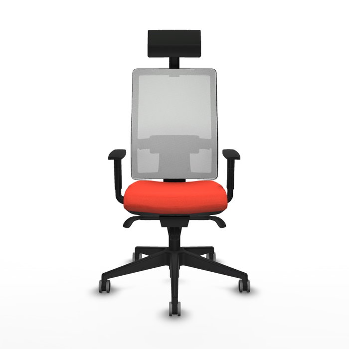 Piqueras y Crespo Chaise de Bureau Horna Orange Foncé et Blanc