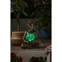 Smart Garden Décoration de jardin zen avec statue de Buddha et globe solaire en verre craquelé 12 cm, 10 LED blanc chaud, résine 35x26x23 cm, charge solaire pour patio, pelouse