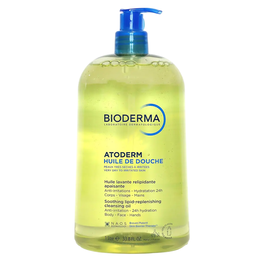 Bioderma Atoderm Huile de douche anti-irritation pour le visage et le corps, peaux très sèches à atopiques sensibles, 1000 ml