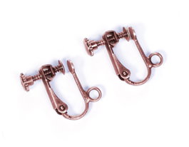 Innspiro Boucles d'oreilles clips en métal avec anneau et fixateur cuivre vieilli 15,0x15,3mm