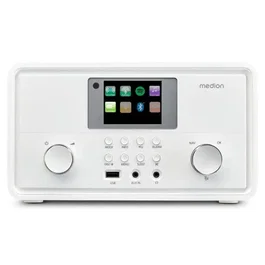 Medion Radio Internet DAB+ Bluetooth, 2 x 10W RMS, Ecran TFT 7,1 cm, Spotify Connect, Blanc