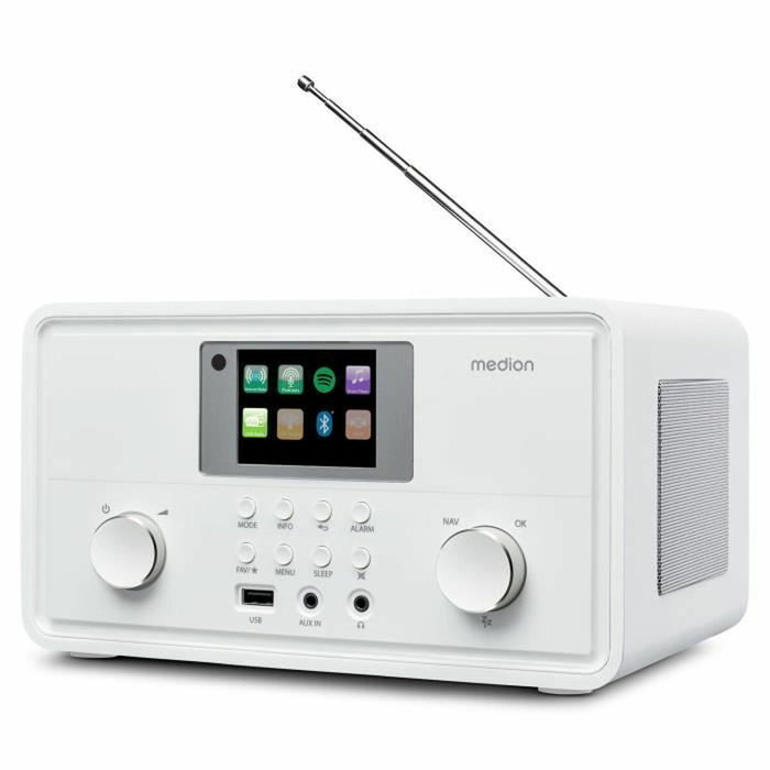 Medion Radio Internet DAB Bluetooth 2x10W RMS Blanc
