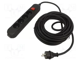 JONEX Rallonge réseau H05RR-F 3G2,5mm2 5m 4 prises