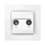 Simon Prise TV finale blanche avec cadre série 10 IP20 plastique 8.5x3.5x8.5cm