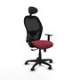Piqueras Y Crespo Chaise de bureau Alocén, Granat et Noir, mécanisme Synchrone, Appui-tête fixe