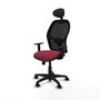 Piqueras Y Crespo Chaise de bureau Alocén, Granat et Noir, mécanisme Synchrone, Appui-tête fixe