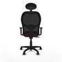 Piqueras Y Crespo Chaise de bureau Alocén, Granat et Noir, mécanisme Synchrone, Appui-tête fixe