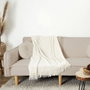 Home Deco Factory Couverture en Chenille Crème 120x150 cm