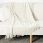 Home Deco Factory Couverture en Chenille Crème 120x150 cm