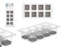 Leknes Cubiter à glaçons 8 cavités gris 27x5x13 cm en plastique PP et TPE (Set de 24)