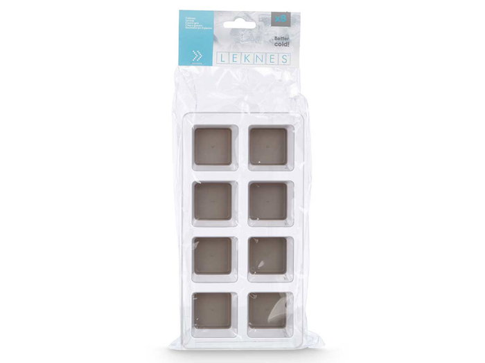 Leknes Cubiter à glaçons 8 cavités gris 27x5x13 cm en plastique PP et TPE (Set de 24)