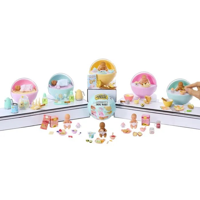 MGA's Miniverse - Make It Mini - Nourriture pour bébé - Kit créatif avec mini bébé, ingrédients et accessoires - À partir de 8 ans
