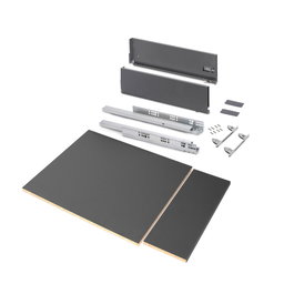 Emuca Kit de tiroir Vertex pour module de 450 mm, hauteur 178 mm, gris anthracite et blanc