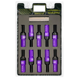 OMP Kit de 20 boulons de roue M14x1.25 avec protecteur violet 28mm