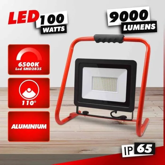 I-Watts Projecteur LED I-SPB100W-9000SMD - 100 W, 9000 lumens, angle d'éclairage 120°