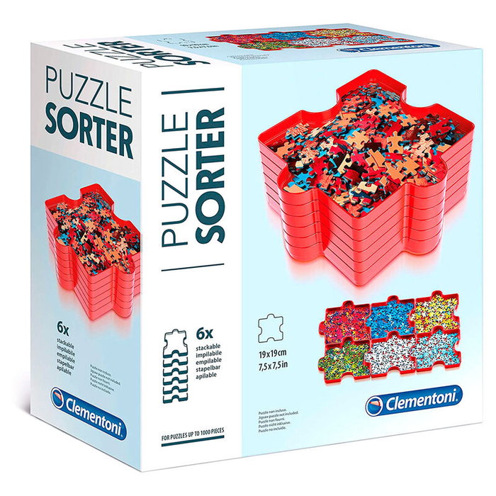 CLEMENTONI - Classificateur de Pièces de Puzzle, 6 Récipients Empilables