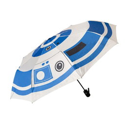 ERIK - Parapluie pliable automatique Star Wars R2D2 - 100 cm de diamètre - Structure métal avec manche PVC - Polyester