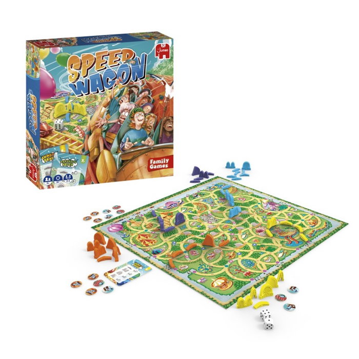 Jumbo Jeu de société Speedwagon (PEGI 8) - Jeu de construction de montagnes russes, 2 à 4 joueurs, 30-45 min