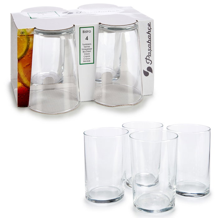 Pasabahce Set 4 Verres Bistro Maxi 510 ml Transparent Verre 22.6 x 12.5 x 16.5 cm (Set de 6)