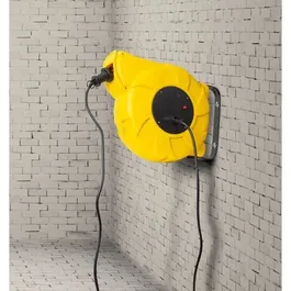 I-Watts I-EEAM05-1520B Enrouleur électrique mural 20 m avec câble HO5-3G1.5, IP20, couleur jaune