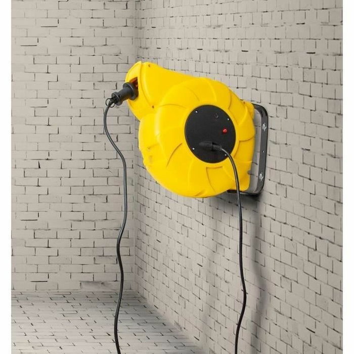 I-Watts Enrouleur électrique mural I-EEAM05-1520B - 20 m - HO5-3G1.5 - Jaune