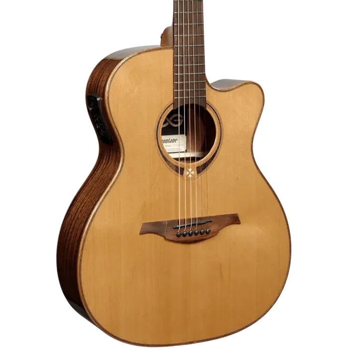 LAG Guitare Acoustique Auditorium Cutaway Tramontane 118 A/E - Table Cèdre Rouge Massif, Fond Khaya, Electronique Astro-Lag, Naturelle