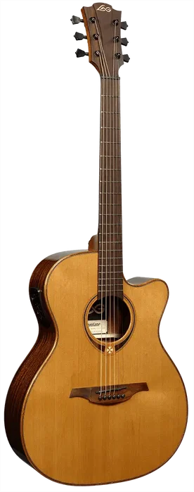 LAG Guitare Acoustique Auditorium Cutaway Tramontane 118 A/E - Table Cèdre Rouge Massif, Fond Khaya, Electronique Astro-Lag, Naturelle