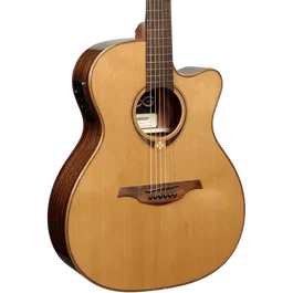 LAG Guitare Acoustique Auditorium Cutaway Tramontane 118 A/E - Natural