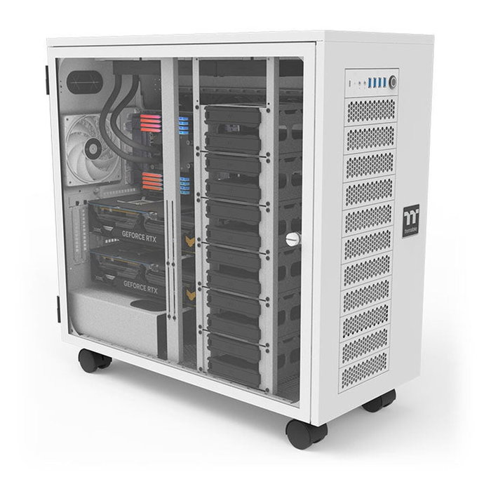 Boîtier ATX semi-tour THERMALTAKE AX700 TG Blanc Noir