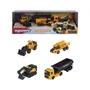Majorette - Coffret Cadeau Majo Construction 5 Véhicules Volvo (1/64) - Pelleteuse, Chargeuse, Dumper, Camion Bénne avec Remorque - Jouet Enfant dès 3 Ans