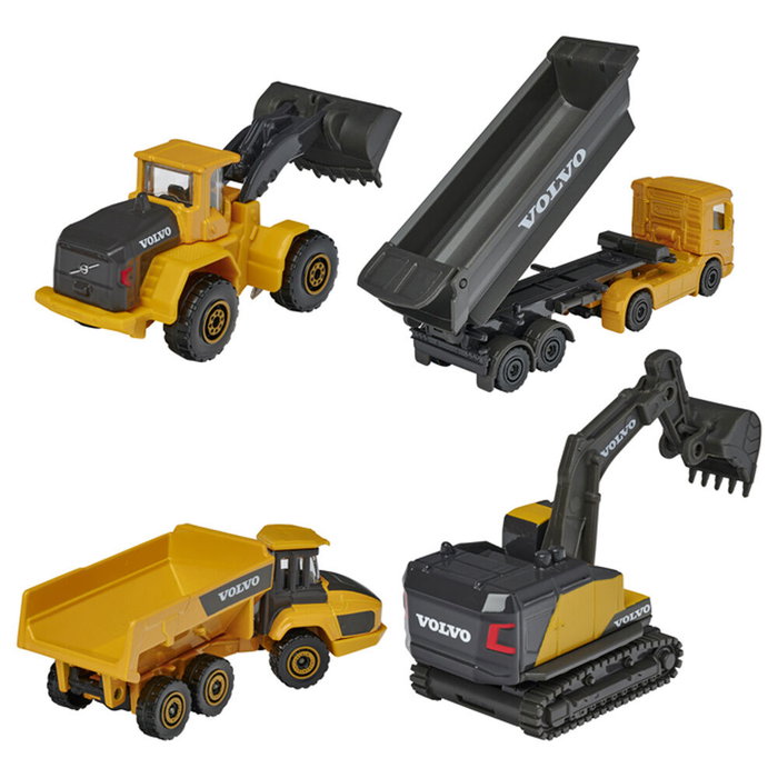 Majorette Coffret Cadeau 5 Engins Construction Liebherr et Volvo
