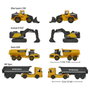 Majorette Coffret Cadeau 5 Engins Construction Liebherr et Volvo