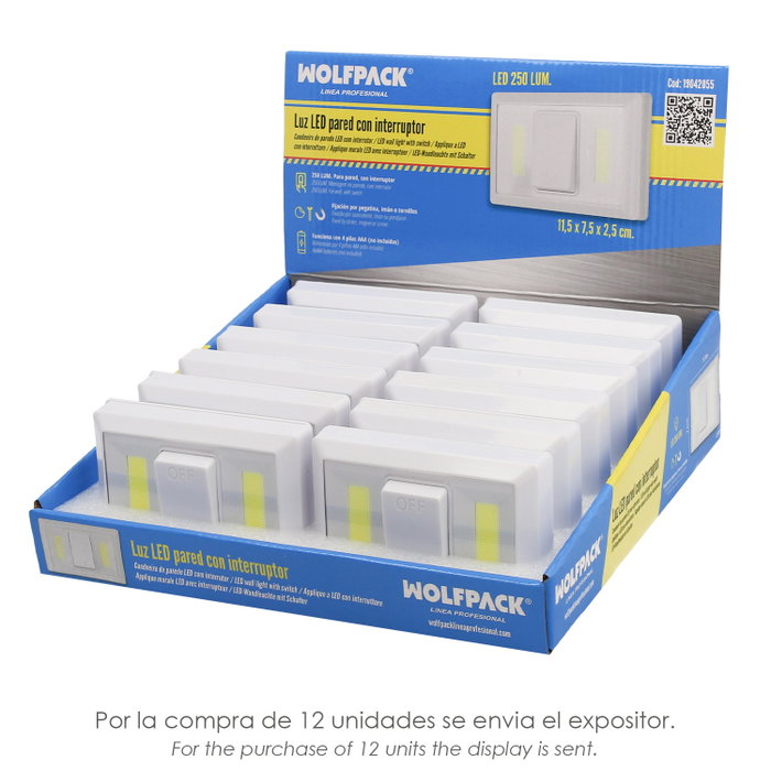 WOLFPACK LINEA PROFESIONAL Lampe Murale LED 250 Lumens avec Fixation Aimantée ou Adhésive