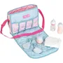 Klein Princess Coralie Sac à langer pour poupée, avec 7 accessoires de puériculture : peigne, brosse, biberon, crème, talc et couche, bandoulière