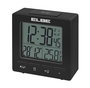 ELBE RD-005-N Réveil de voyage avec thermomètre, écran LCD rétroéclairé 6,5 cm, fonction snooze, alarme double, noir