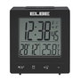 ELBE RD-005-N Réveil de voyage avec thermomètre, écran LCD rétroéclairé 6,5 cm, fonction snooze, alarme double, noir