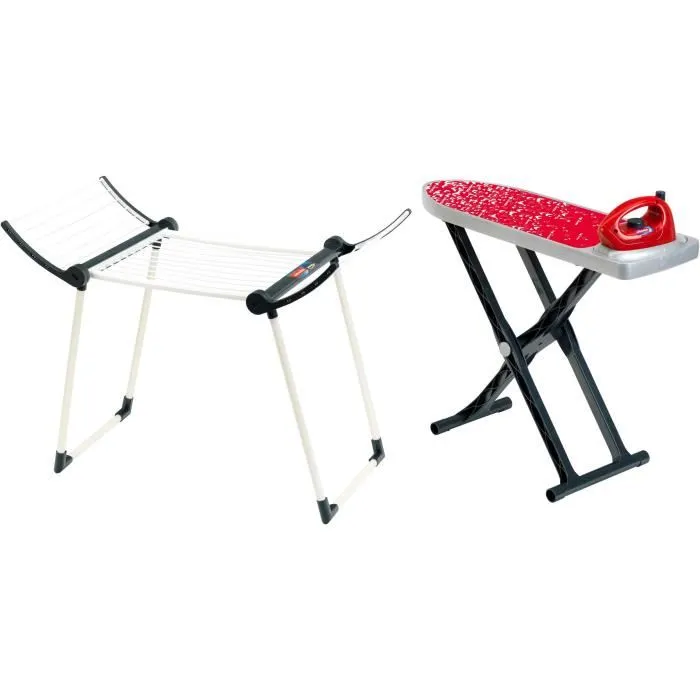 Klein Set de Buanderie Jouet Vileda 3 Pièces - Étiendoir Pliable, Planche à Repasser et Fer - Design Officiel Klein Set de Buanderie Jouet Vileda 3 Pièces - Étiendoir Pliable, Planche à Repasser et Fer - Design Officiel