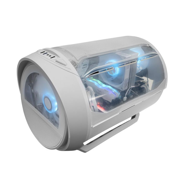 Boîtier ATX semi-tour Mars Gaming MCCYLONW Blanc