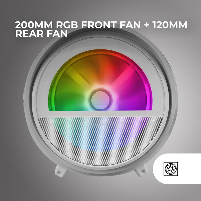 Boîtier ATX semi-tour Mars Gaming MCCYLONW Blanc