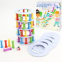 TACHAN - La Tour en Ruines - Jeu d'équilibre et d'adresse en bois pour enfants +3 ans - Version multilingue (Anglais, Français, Allemand, Italien, Portugais, Espagnol)