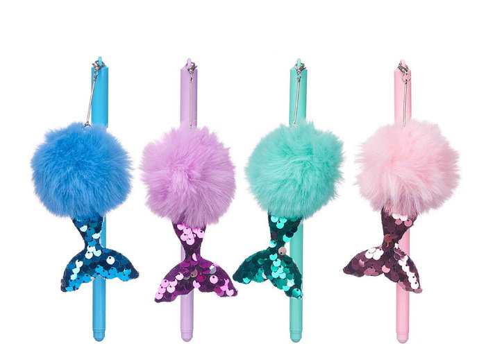 Pincello Stylo Pompon Sirènes Surtout Couleurs 7x18x4 cm (Set de 24)