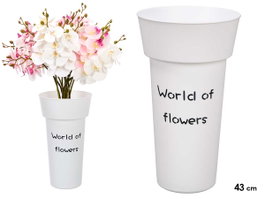 Giftdecor Jarron Florista Blanc 43 cm - Vase en Plastique (Set de 12)