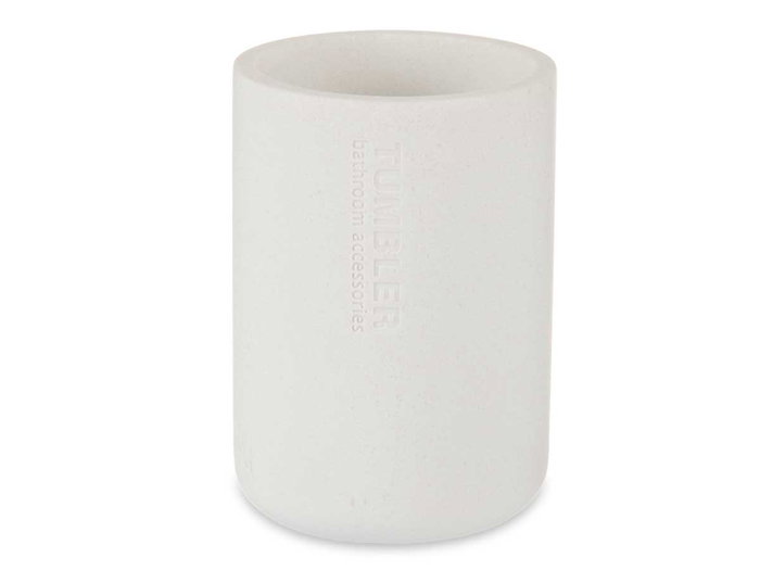 Berilo Vaso en résine blanc rond 7,8 x 10,5 x 7,8 cm (Set de 6)