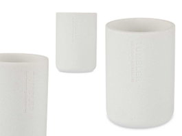 Berilo Vaso en résine blanc rond 7,8 x 10,5 x 7,8 cm (Set de 6)