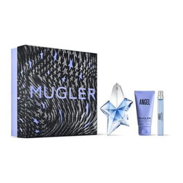 Mugler Angel Coffret Voyage avec Eau de Parfum Rechargeable 50 ml, Eau de Parfum 10 ml et Lait pour le Corps 50 ml