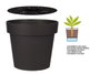 Ibergarden Pot plastique anthracite avec réserve d'eau 30 cm 10 l (Set de 6)