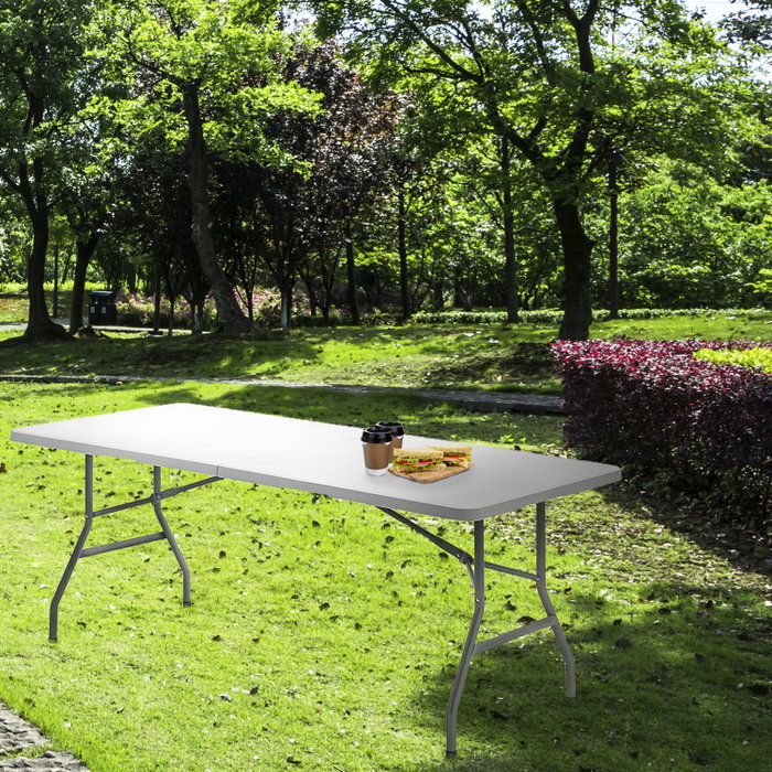 SATURNIA Table Pliante Rectangulaire HDPE Blanco 244x76x74 cm