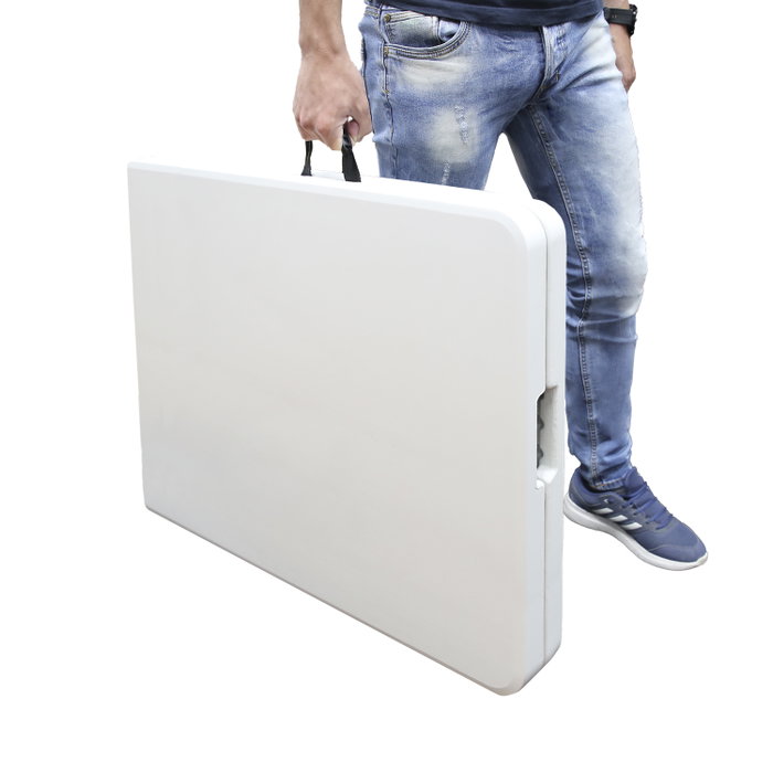 SATURNIA Table Pliante Rectangulaire HDPE Blanco 244x76x74 cm